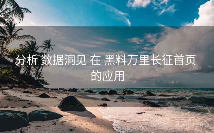 分析 数据洞见 在 黑料万里长征首页 的应用