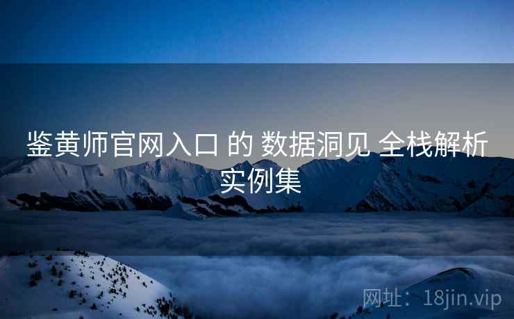鉴黄师官网入口 的 数据洞见 全栈解析 实例集