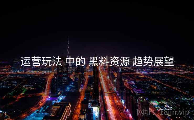 运营玩法 中的 黑料资源 趋势展望