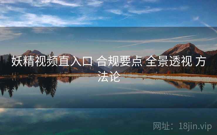 妖精视频直入口 合规要点 全景透视 方法论