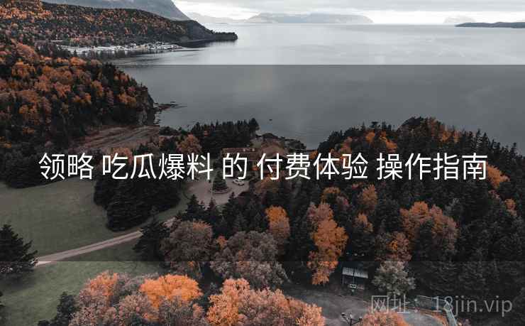 领略 吃瓜爆料 的 付费体验 操作指南