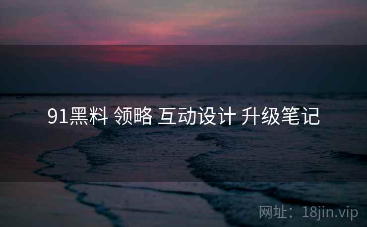 91黑料 领略 互动设计 升级笔记