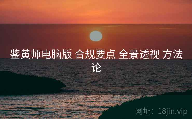 鉴黄师电脑版 合规要点 全景透视 方法论