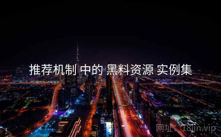 推荐机制 中的 黑料资源 实例集