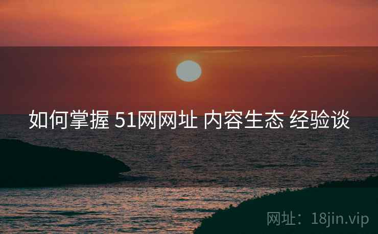 如何掌握 51网网址 内容生态 经验谈